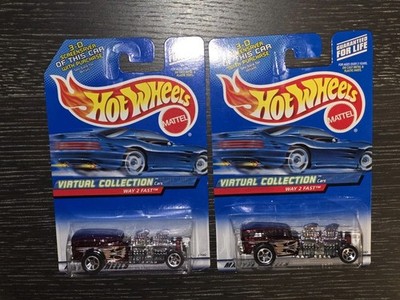 Lot Of 2- WAY 2 FAST #115 Hot Wheels Red Race Car Virtual Collection Car NEW 