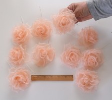 Soft colored organza flowers 11pc 3" USA Hand Made