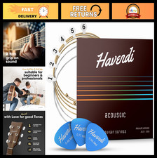 Acoustic Guitar Strings with Phosphor Bronze Coating  Brilliant Sound  3 Picks