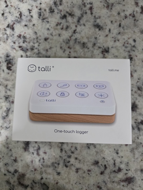 talli One-Touch Logger Wi-Fi Baby Care Tracking Device, White/Brown Woodgrain