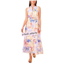 Vince Camuto Long Tiered Maxi Dress Size S Floral Cottage Bloom Core Feminine