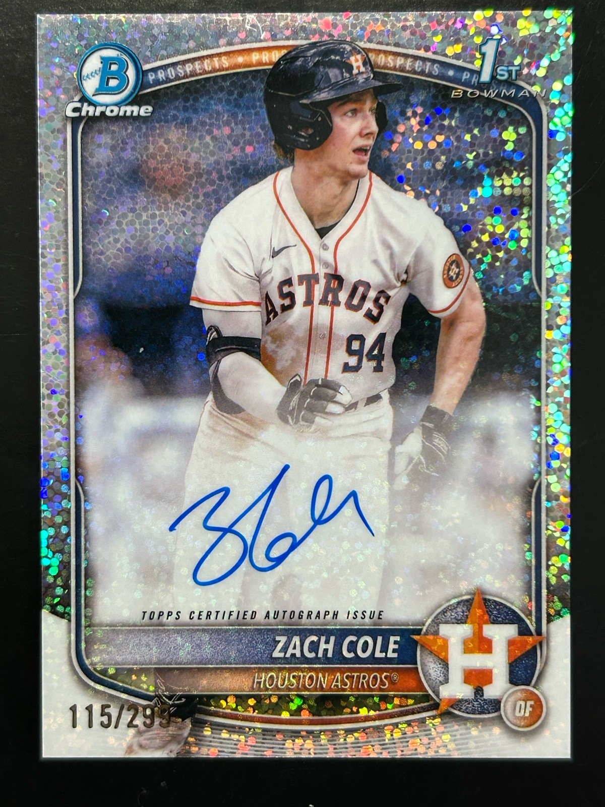 2025 Bowman Chrome - Prospect Auto Zach Cole #CPA-ZC Speckle Refractor /299