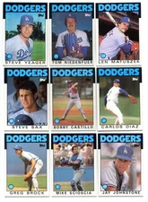 Lot Of (15) 1986 Topps Baseball Cards - Los Angeles Dodgers
