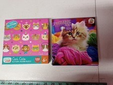 Jigsaw Puzzles Lot Of 2 Cats