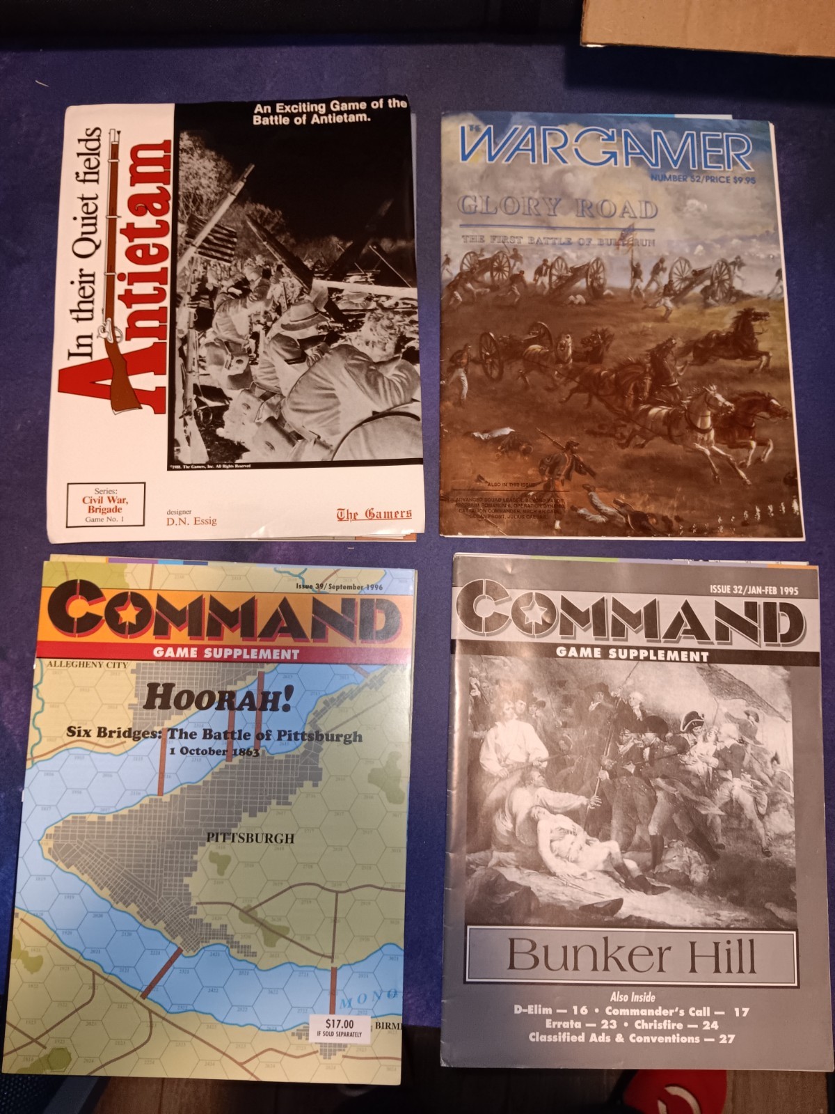 4 wargame lot The Gamers MMP Decision Games XTR Command Magazine Civil ...