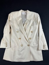     Ellen Tracy Pure Wool Double Breasted Blazer Gold Buttons    