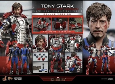 Hot Toys MMS600 Iron Man 2 Mark 5 V Tony Stark Suit Up Version Deluxe SEALED
