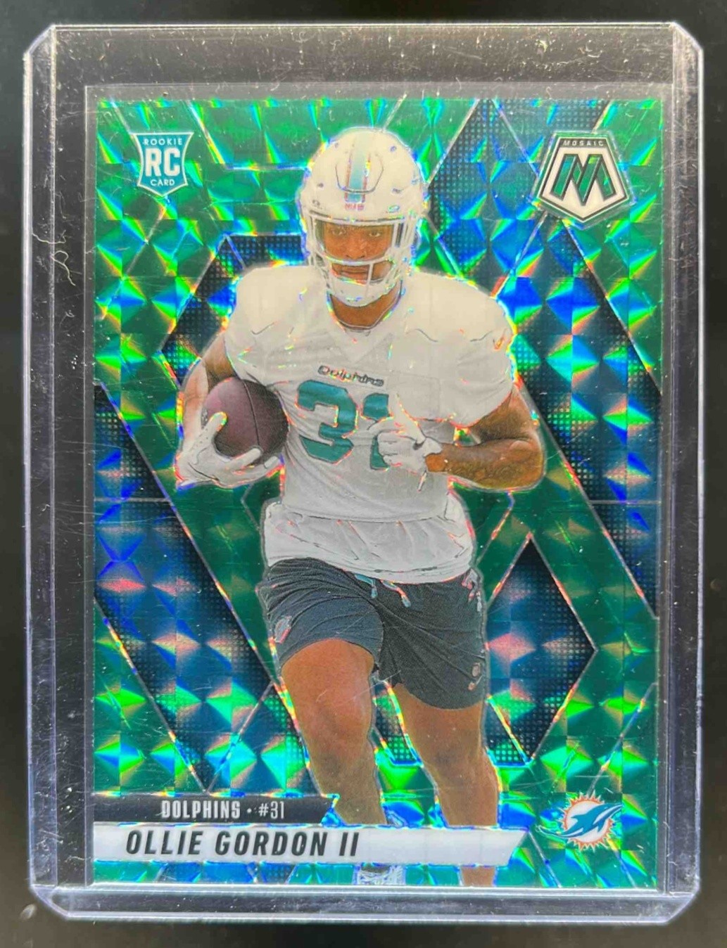2025 Mosaic Ollie Gordon II Rookies RC Green Prizm Rookie #310 Dolphins