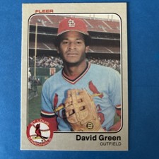 1983 Fleer Baseball Card #6 David Green ROOKIE CARD St. Louis Cardinals