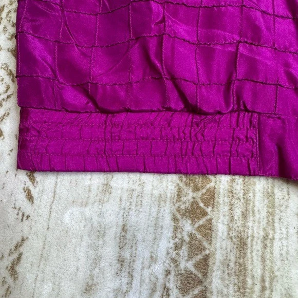 Chaqueta Sunterra Vintage 100% Seda Acolchada Cremallera Magenta Púrpura Talla Mediana Foto 4 de 4