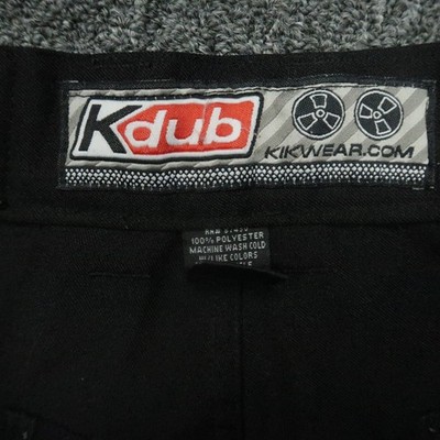 VINTAGE Kikwear Pants Men 28x32 Black KDUB Cargo Baggy Skater Wide
