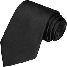 Mens Silk Tie Solid Satin Wedding Necktie  Gift Box