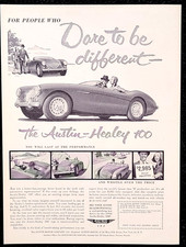 Austin-Healey 100 Original 1955 Vintage Print Ad Wall Art