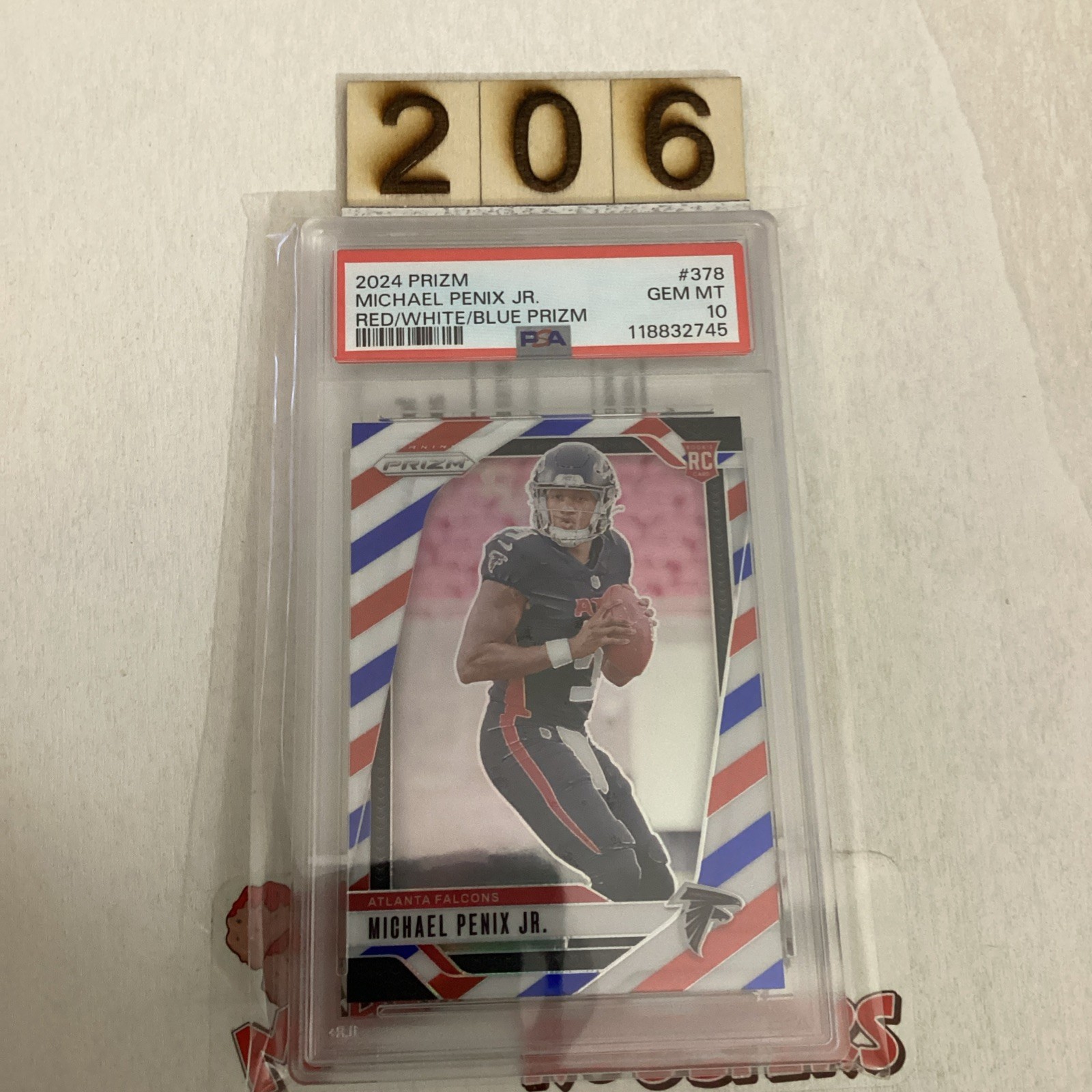 Michael Penix Panini Prizm #378 Red/White/Blue Prizm