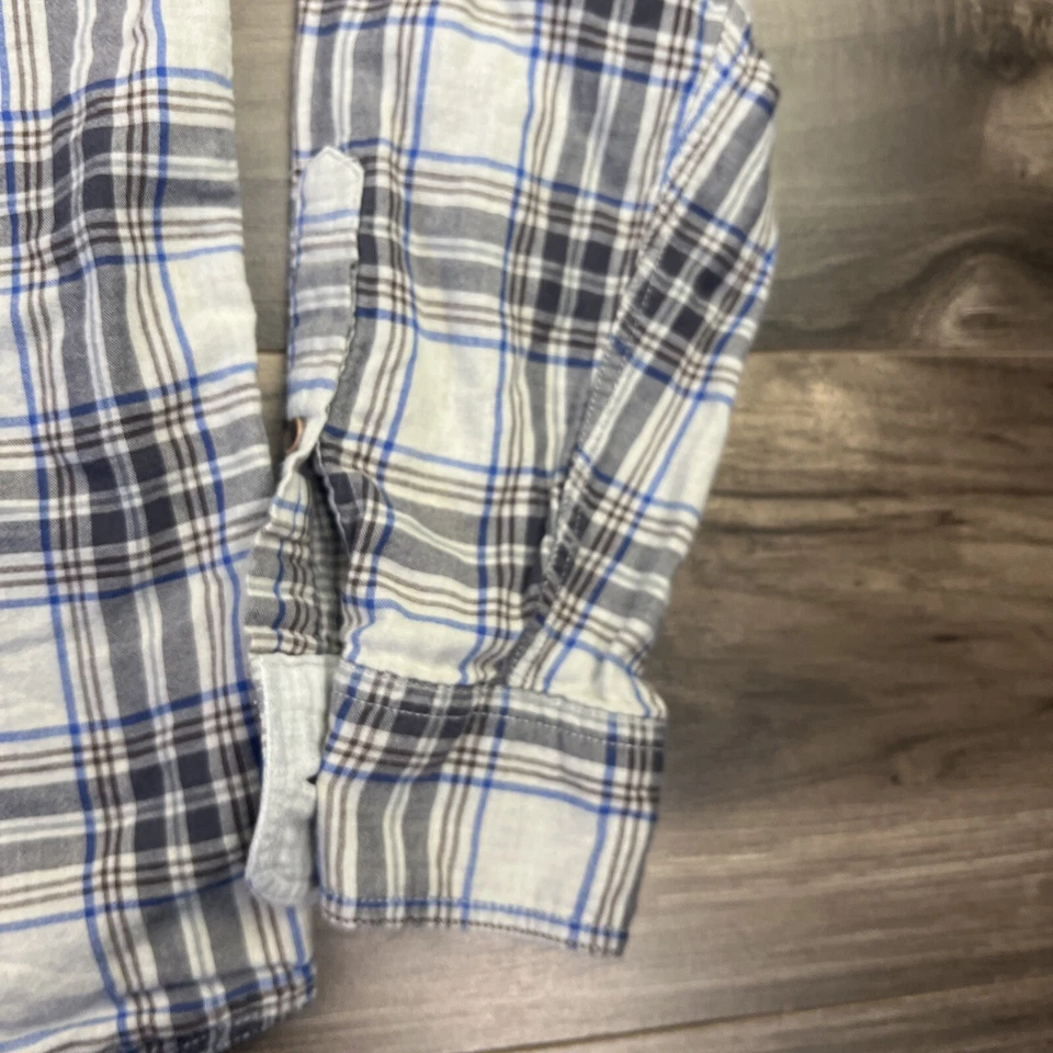 Honolua Shirt Mens 2XL Blue Brown Button Up Long Sleeve Plaid - Image 4 of 4