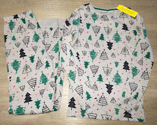 boys/girls NEW NWT CHRISTMAS PAJAMAS 10 yrs gray blue TREES 2 PC STARS SLEEPWEAR