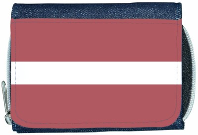 Geldbörse Lettland Flagge Denim