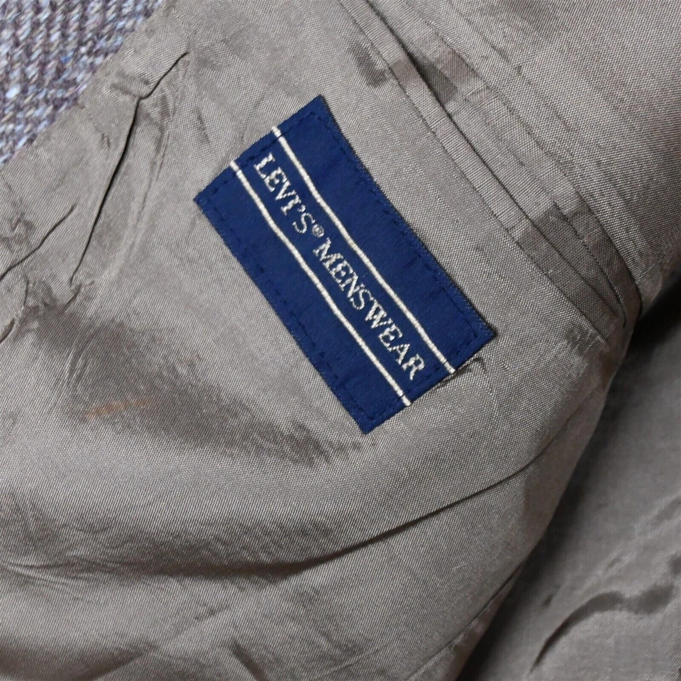 Chaqueta Blazer Abrigo Deportivo De Colección Levi's Hecha en EE. UU. 42R Marrón Espiga Mancha Tweed Foto 4 de 4