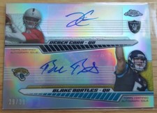 DEREK CARR & BLAKE BORTLES 2014 Topps Chrome AUTO #'d 29/30 Refractor Dual RC