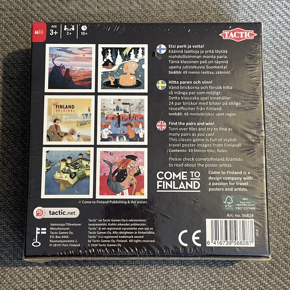 Come To Finland Memory Game New Sealed 2020 Tactic 3+ Rare Travel Poster Game - Image 2 of 3