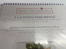 Photo Pages 4  X 6  Best Occasions 10 Sheets Holds 60 Photos Acid Free NIP