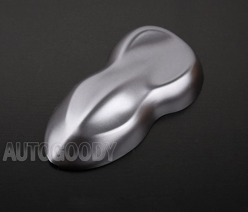 Envoltura de película de vinilo gris oscuro cromo mate satinado 480"x60" sin burbujas de aire 40 pies x 5 pies Foto 2 de 4