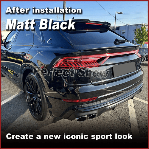 Difusor trasero negro para Audi Q8 SQ8 2019-22 parachoques trasero con embellecedores de amortiguación - Imagen 3 de 14