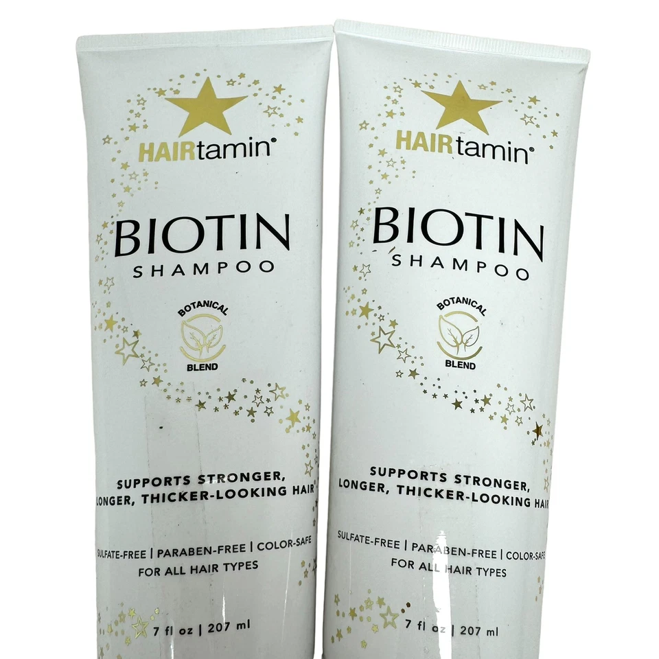Lote de xampu HAIRtamin biotina tubos de 2 a 7 onças x 2 - Imagem 3 de 4