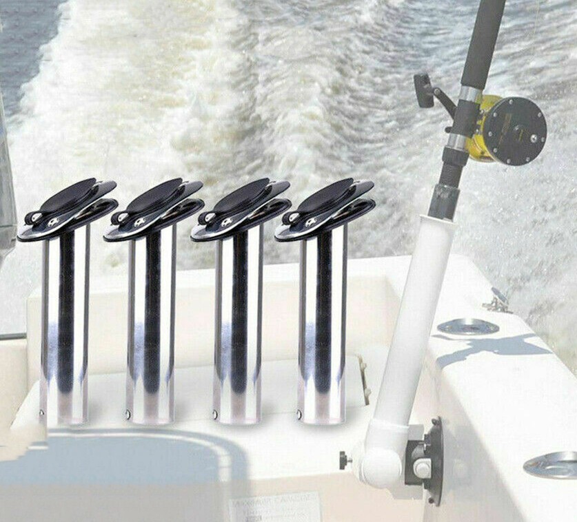 4PCS Stainless Steel Fishing Rod Holder Boat 30 Degree Flush Mount