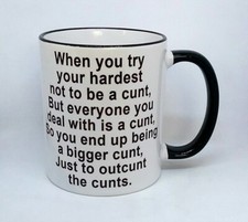 Outcunt Thecunt Rude Gift Coffee Mug Naught Funny Novelty Birthday Cup Fun Gift
