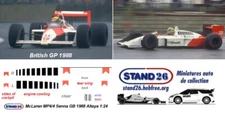 215 McLaren MP4/4 Senna British GP 1988 Decals for Altaya 1:24