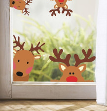 10Ct Reindeer Vinyl Window - Wall - Car Decal Stickers Assorted Sizes