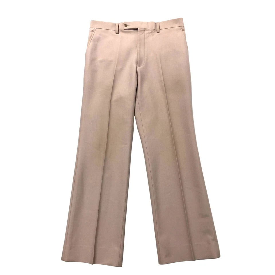 3 peças vintage anos 70 masculino bege texturizado MoD DISCO cafetão BELL BOTTOMS terno colete calças - Imagem 4 de 4
