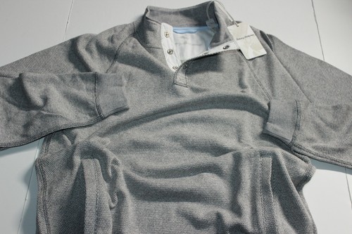 Tommy Bahama Suéter Pullover Cedro Muelles A Presión Simulación Niebla Gris Nuevo Mediano M - Imagen 2 de 5