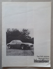 TVR 3000M Road Test Reprint Brochure c.1974
