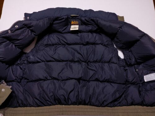 Gilet imbottito vintage REI uomo full zip snap down verde grande L - Foto 4 di 10