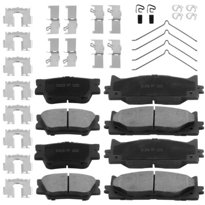 Toyota Avalon Camry Lexus ES350 Rear Semi-Metallic Brake Pad & Rotor Kit with Calipers & Hoses TRQ BKA29804
