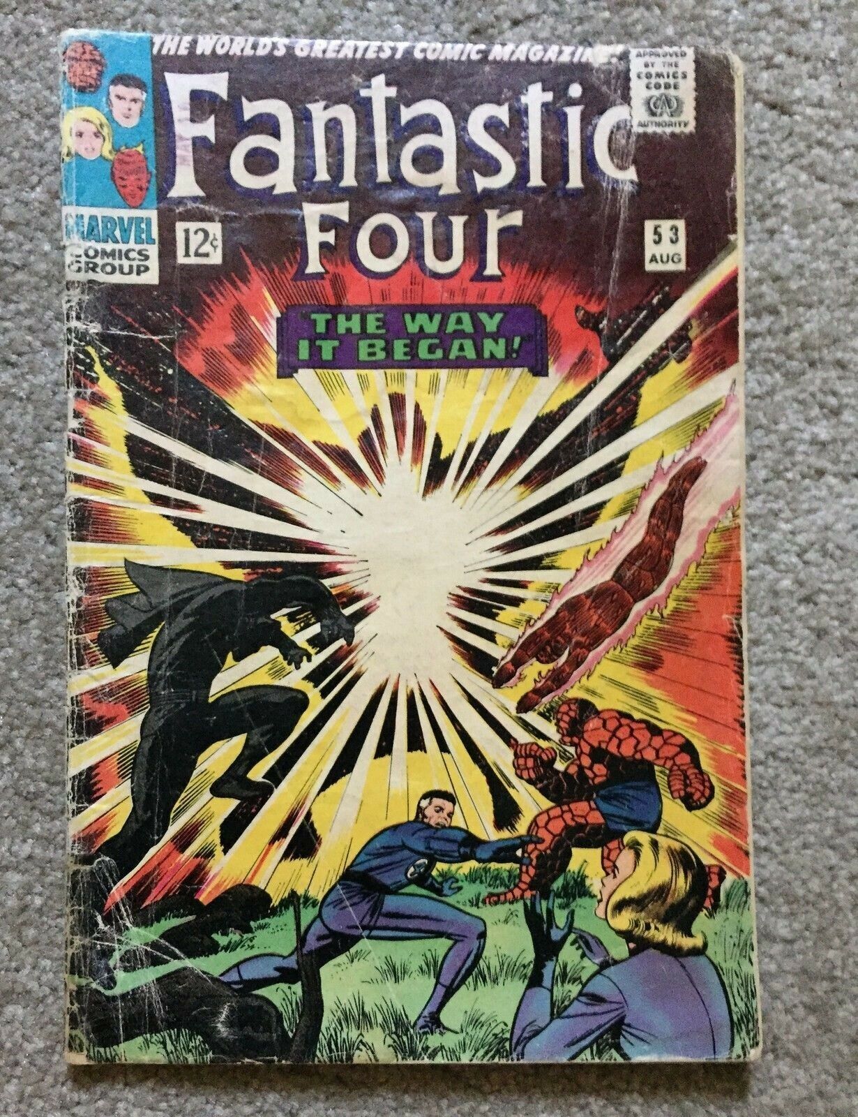 FANTASTIC FOUR 53 (1st Klaw & T'Chaka, 2nd app Black Panther & origin) 1966