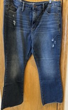 Terra  Sky Jeans Womens High Rise Vintage Crop Bootcut Raw Hem 16W