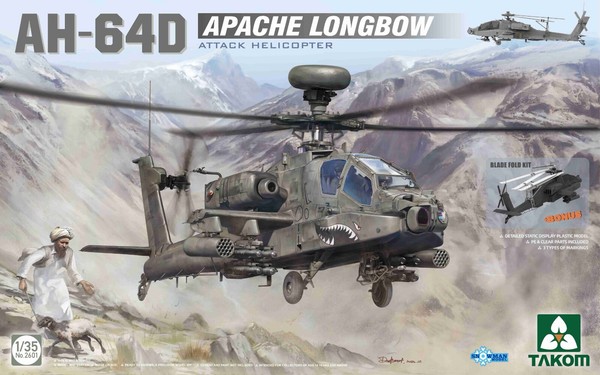 Takom 2601 US AH-64D Apache Longbow Angriffshubschrauber 1:35 Bausatz-image