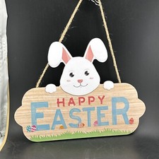 Wooden Happy Easter Sign 11  x8    