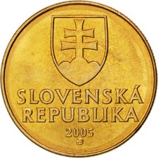[#36975] Münze, Slowakei, Koruna, 2005, UNZ, Bronze Plated Steel, KM:12