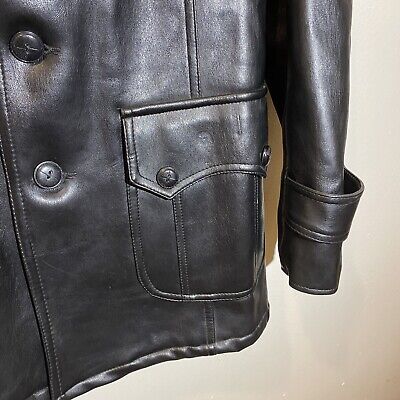 VTG Amerex Amerfoam Black Vegan Leather Blazer Adult M 1960s VTG Amerex Amerfoam Black Vegan Leather Blazer Adult M 1960s