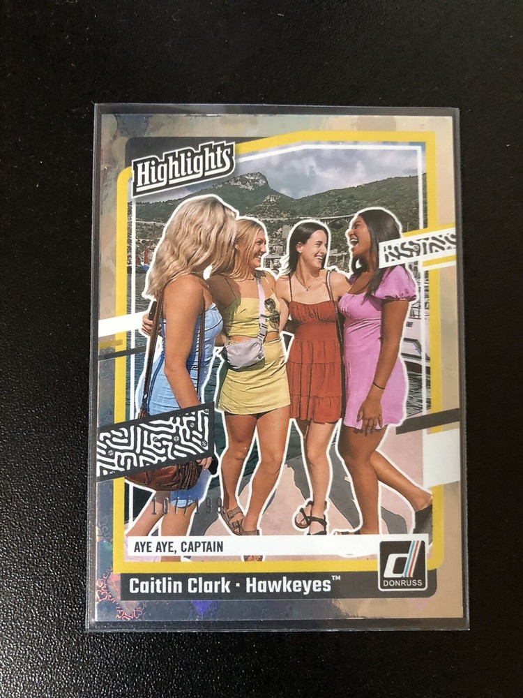 2024 Panini Caitlin Clark Aye Aye Captain Floating Hearts #107/199 Rare Card