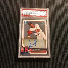 2018 BOWMAN CHROME ANTONI FLORES *CHROME AUTO PSA 9 MINT*  RED SOX