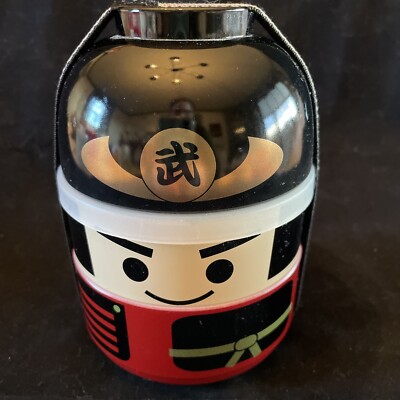 HAKOYA Japanese Bushi Samurai Doll Lunch Bento Box Kokeshi MADE IN JAPAN New