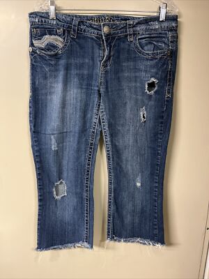 Wallflower Jeans Womens Size 13 Capris Distressed Raw Hem | eBay