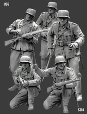 1/35 Resin Figure German Assault Troops in Action (5 Figure Set) Model Kit 3394