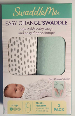 Swaddle Me 2 Pack Easy Change Swaddle Infant 0-3 Months Small Medium Stage 1