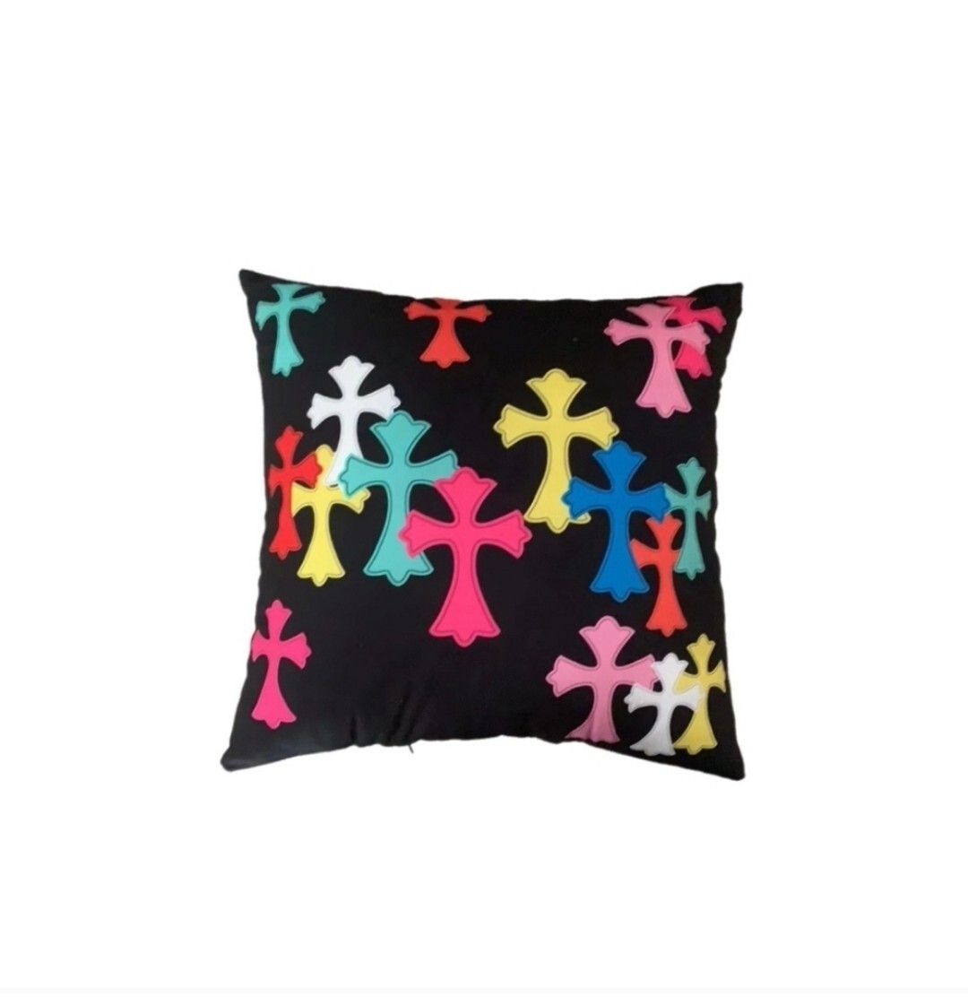 Throw pillow, New, Chrome Hearts, Fashion, Multicolor,  Black-image